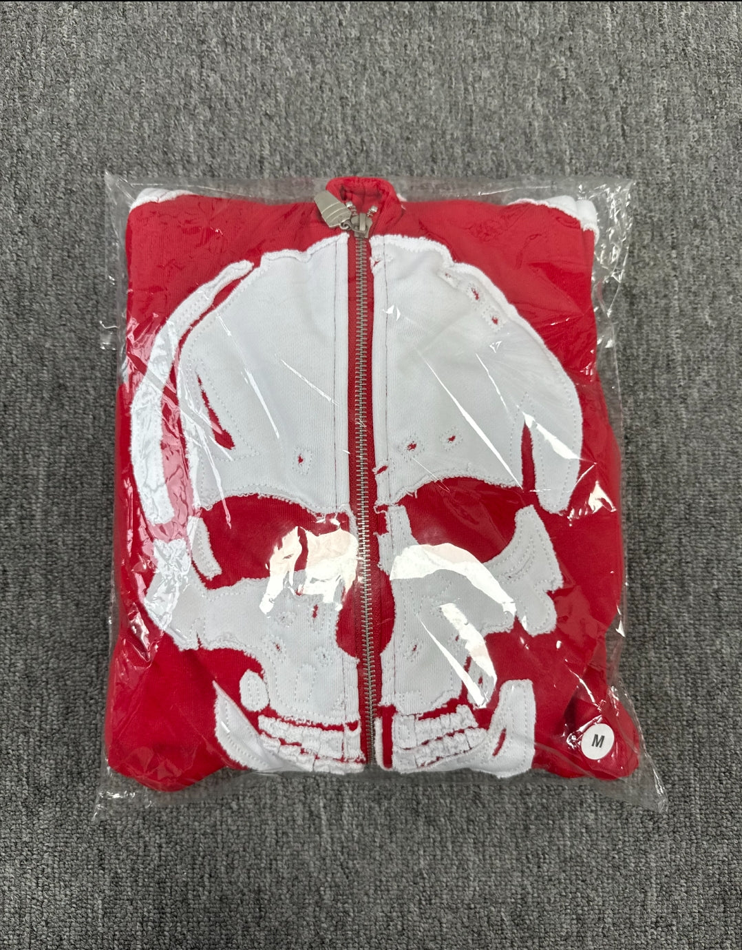distressed full-zip skeleton hoodie